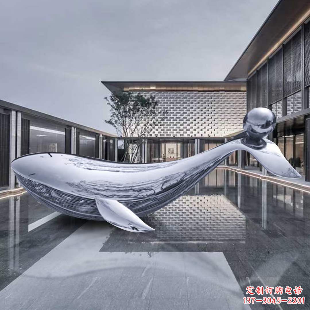 福建真实写照-海豚不锈钢镜面雕塑