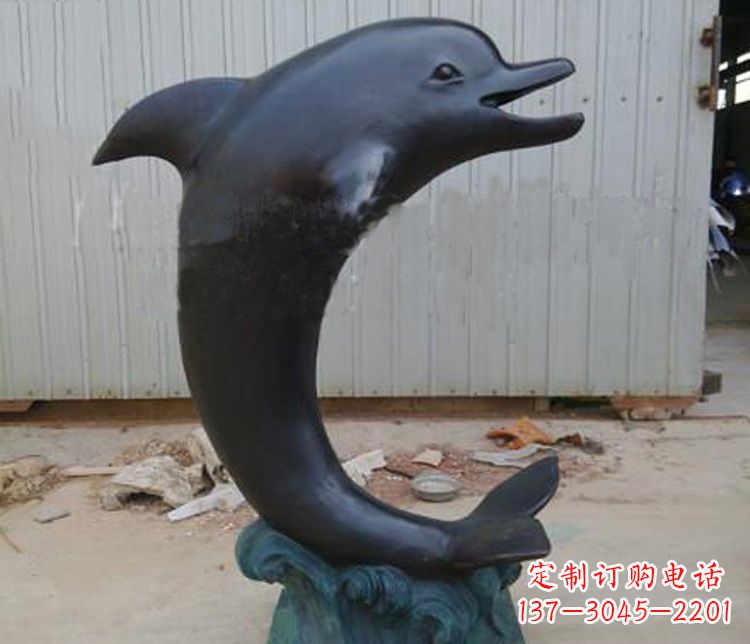 福建一群海豚成就美丽的海洋动物喷泉铜雕塑