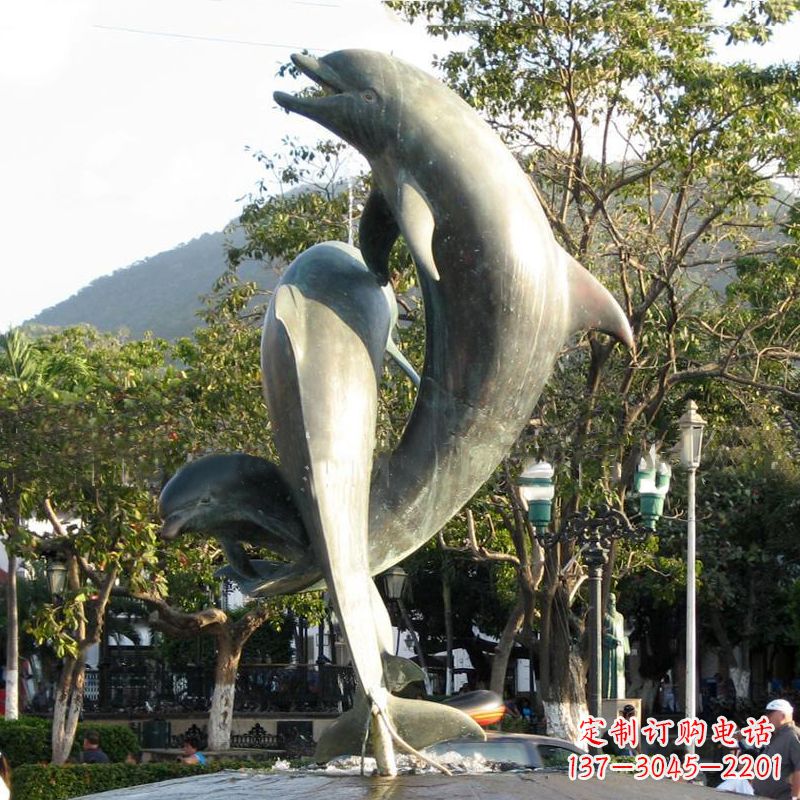 福建海豚公园铜雕景观动物雕塑
