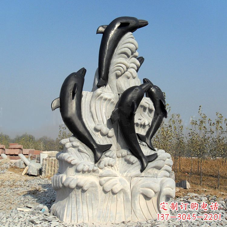 福建中领雕塑公司推出一款新的艺术品——海豚石…