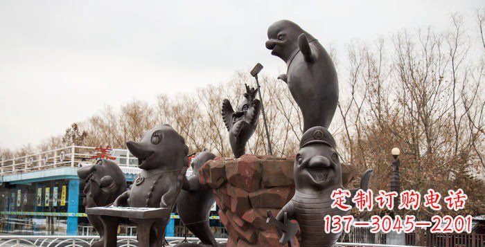 福建精美铜海豚雕塑,精细雕琢把海豚灵魂融入!