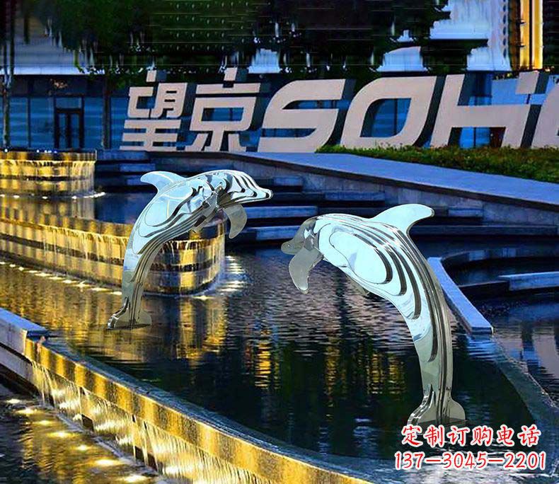 福建可爱海豚不锈钢雕塑