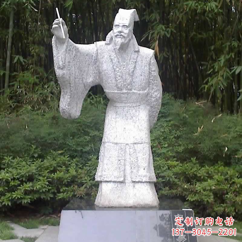 福建汉白玉白居易石雕像-中国古代著名诗人历史文化名人雕塑
