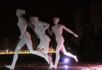 福建优雅靓丽的女性不锈钢跑步雕塑
