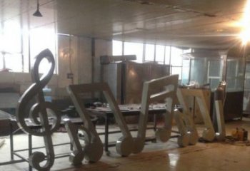 福建精致不锈钢音符景观雕塑