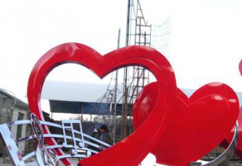 福建中领雕塑：音符桃心景观雕塑，给你的生活带去美妙的旋律