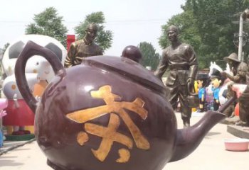福建高质量广场茶壶铜雕塑