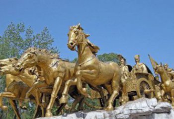 福建中领雕塑：精美古典马车铜雕