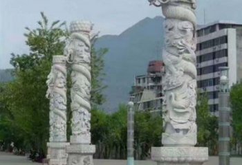 福建定制精美的盘龙柱石雕