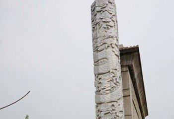 福建精美艺术品，象征霸气，盘龙柱石雕