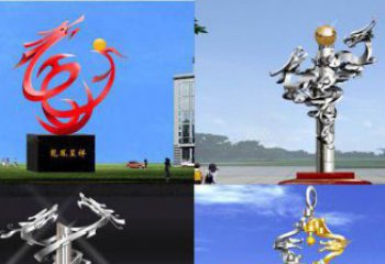 福建中领雕塑：传递意义的龙凤呈祥不锈钢雕塑