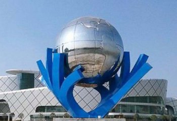 福建中领雕塑打造把地球握在手中精致不锈钢抽象雕塑