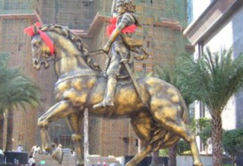 福建华丽的骑士雕塑，引人注目的西方骑马战士纪念铜雕