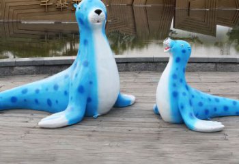 福建海豹玻璃钢卡通雕塑——展现优雅的豹纹完美艺术