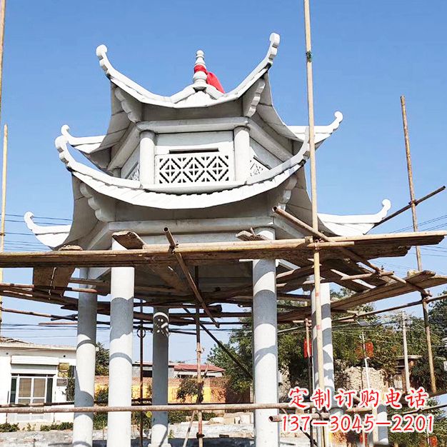 福建汉白玉大理石凉亭雕塑