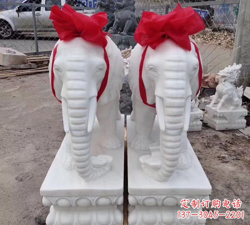 福建汉白玉大象石雕