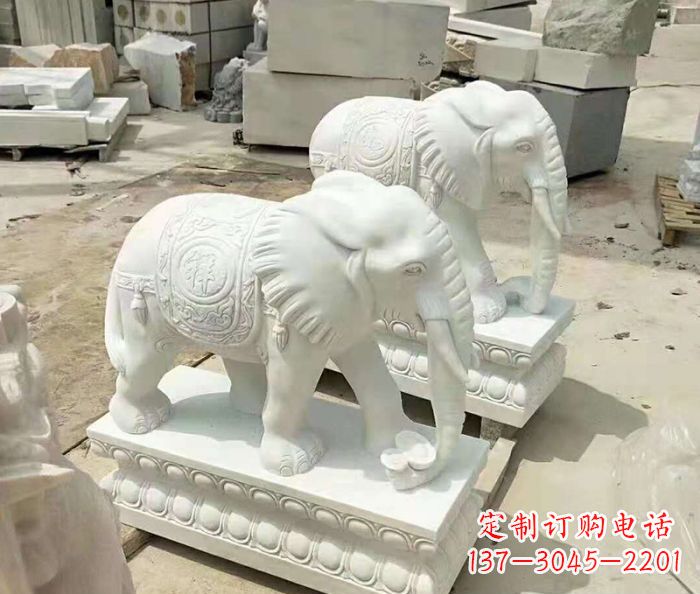 福建汉白玉大象招财动物石雕
