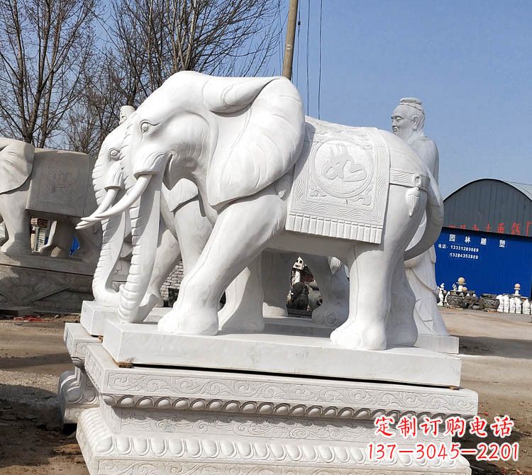 福建汉白玉大象石雕塑
