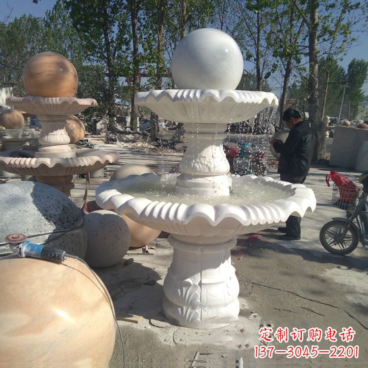 福建汉白玉风水球