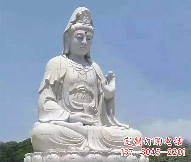 福建精致汉白玉观音雕塑