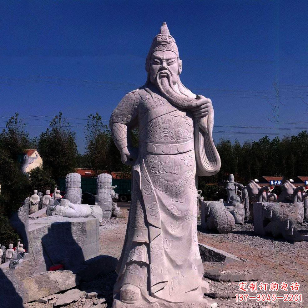 福建中领雕塑-精致关羽石雕塑