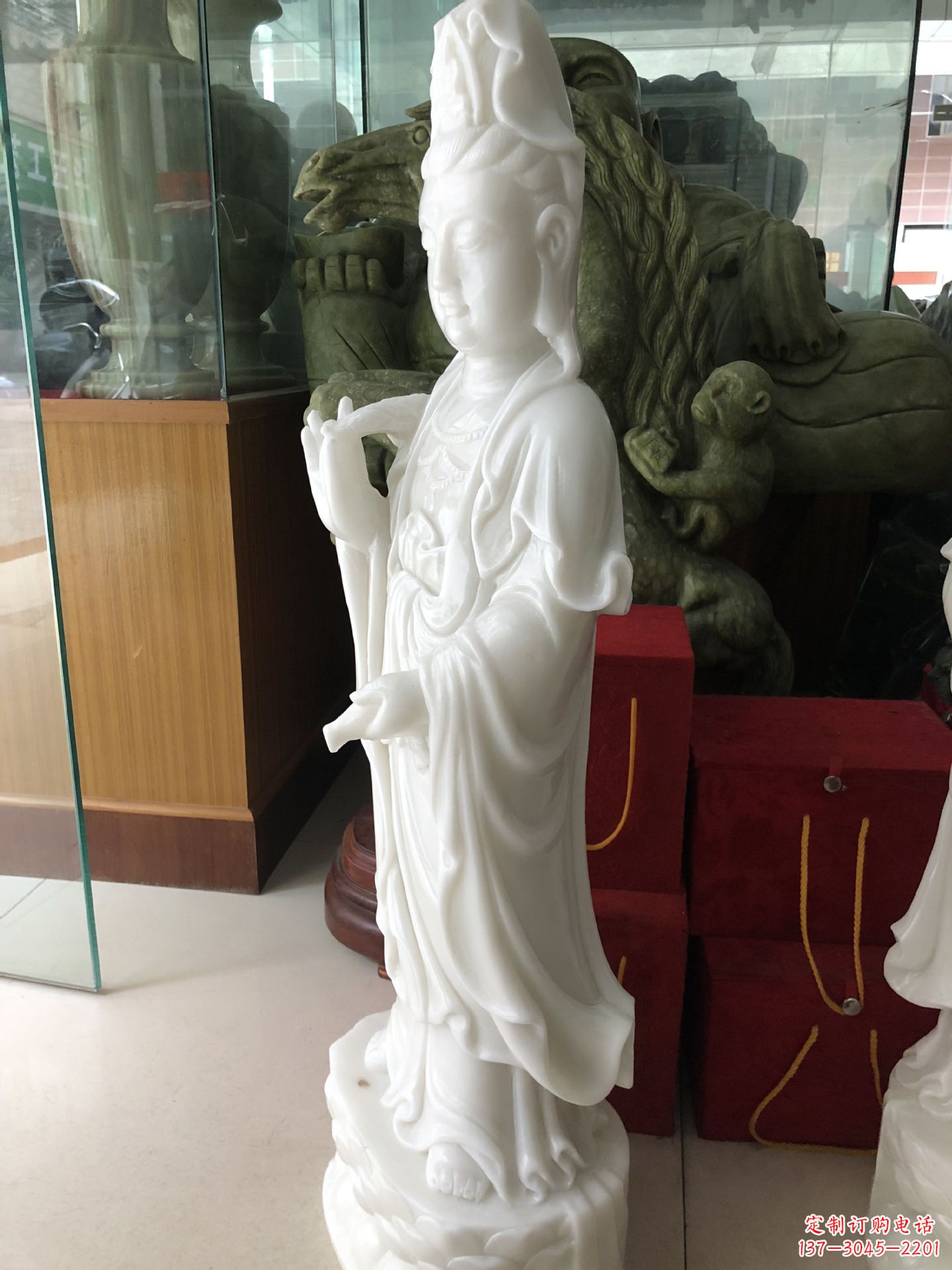 福建精美汉白玉观音菩萨雕塑