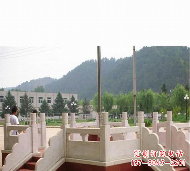 福建汉白玉精致国旗台雕塑