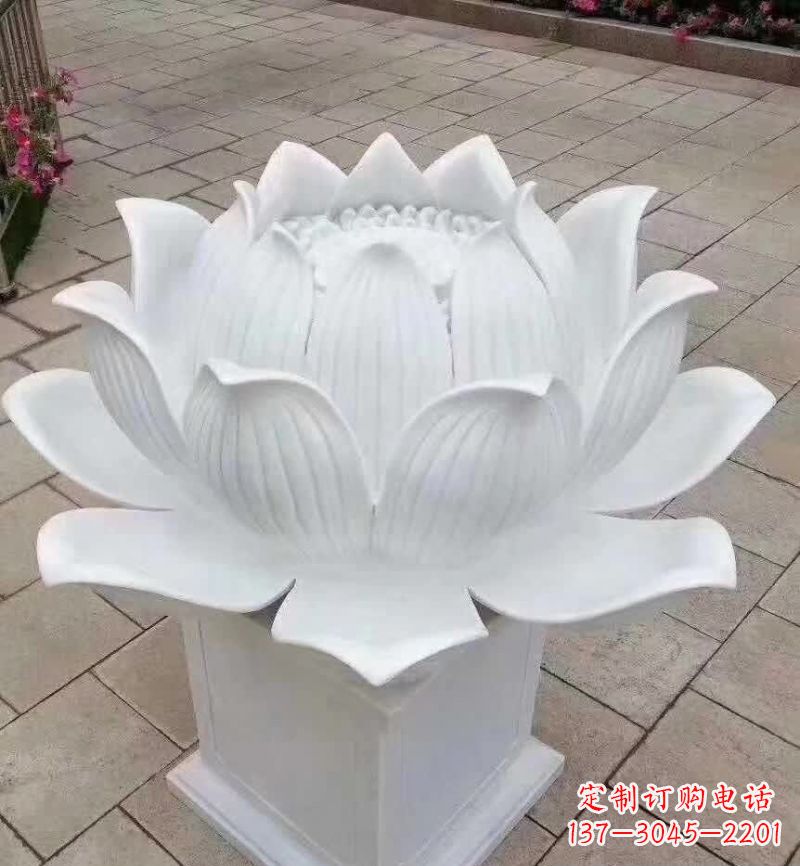 福建汉白玉荷花雕塑