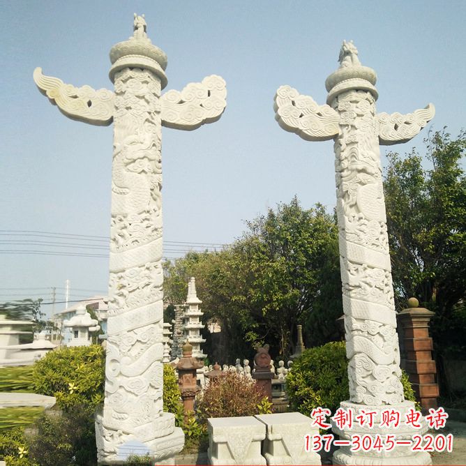 福建汉白玉华表石雕塑