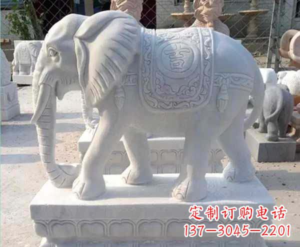 福建汉白玉吉祥如意招财镇宅大象石雕_1