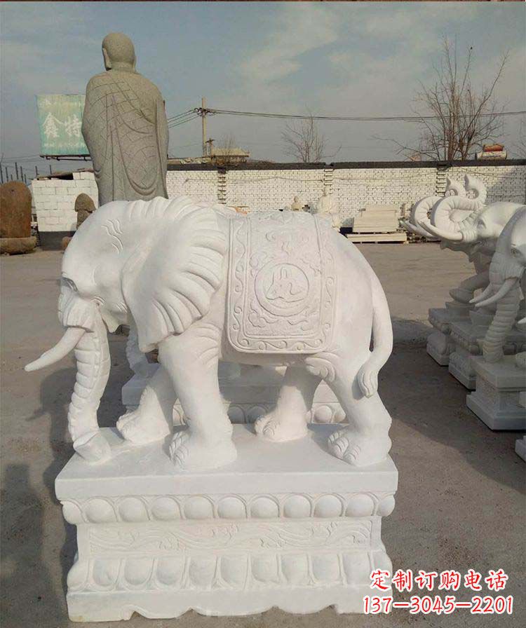 福建汉白玉大象雕塑是一款新颖、具有吉祥寓意的…