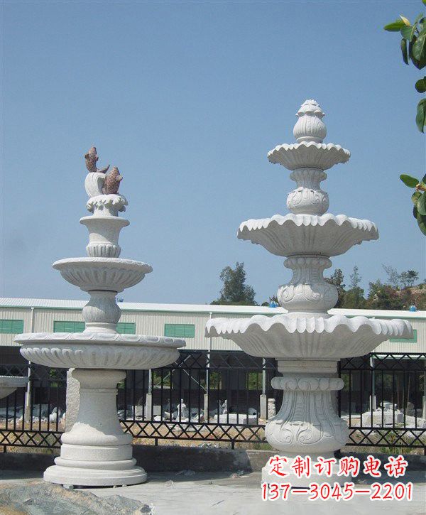 福建汉白玉精美喷泉雕塑