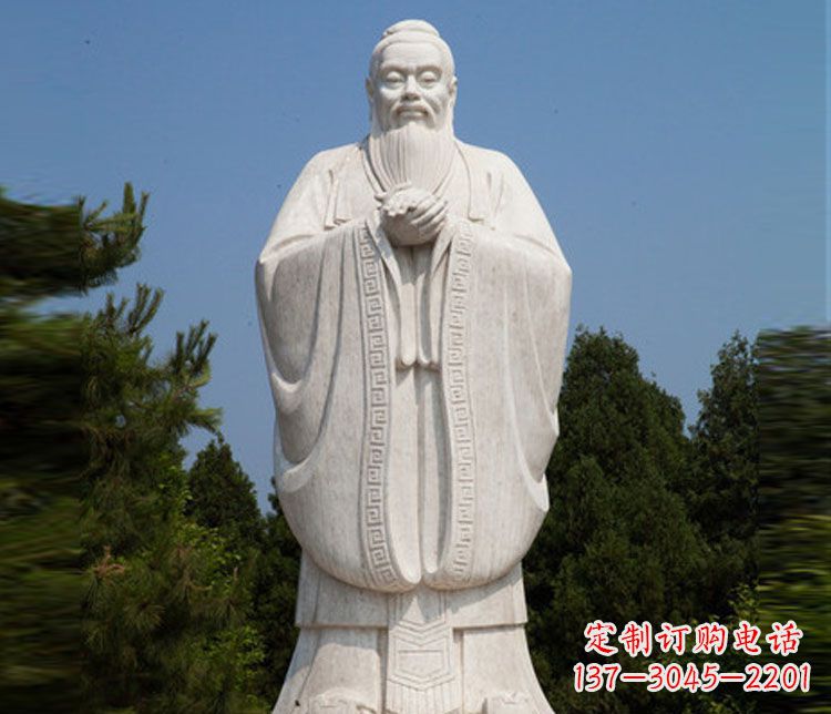 福建汉白玉孔子校园古代名人石雕