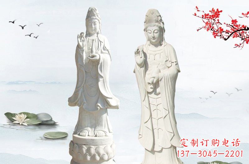 福建象征慈悲的观音石雕