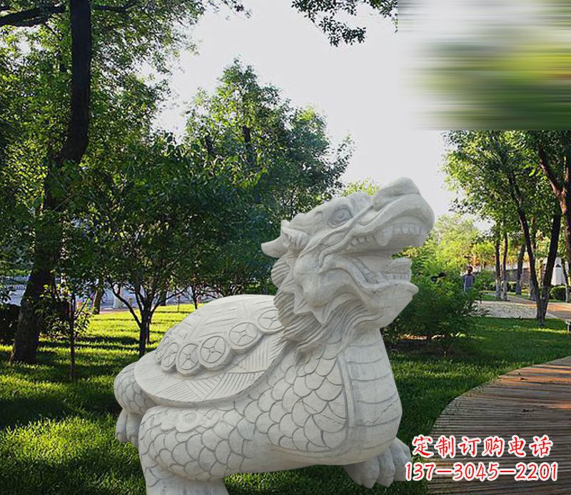 福建中领雕塑——汉白玉龙龟石雕