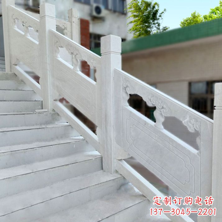 福建高雅精致的汉白玉楼梯石雕栏杆