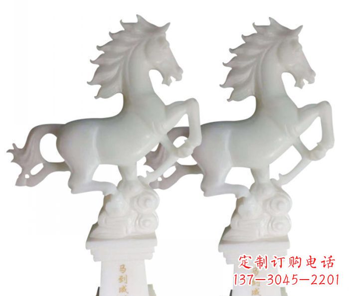 福建汉白玉马雕塑,以自然质朴大气