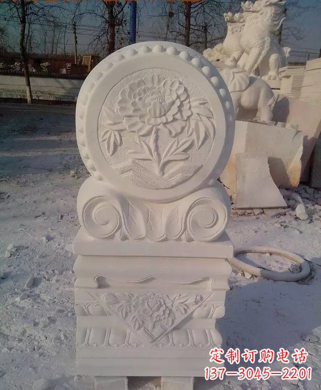福建汉白玉门墩