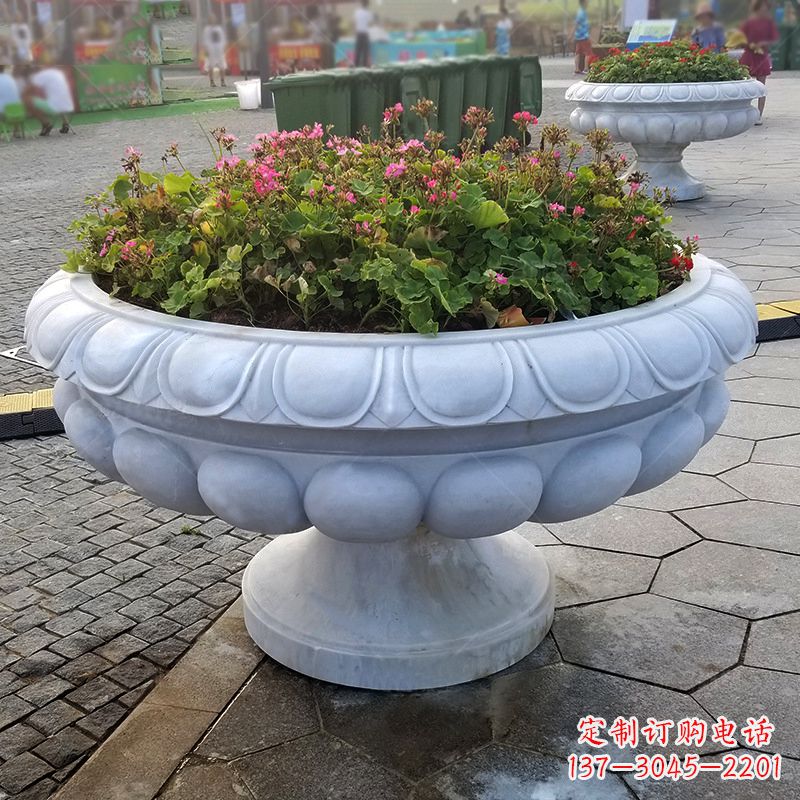 福建汉白玉欧式石雕花盆,令您的家园更加精致