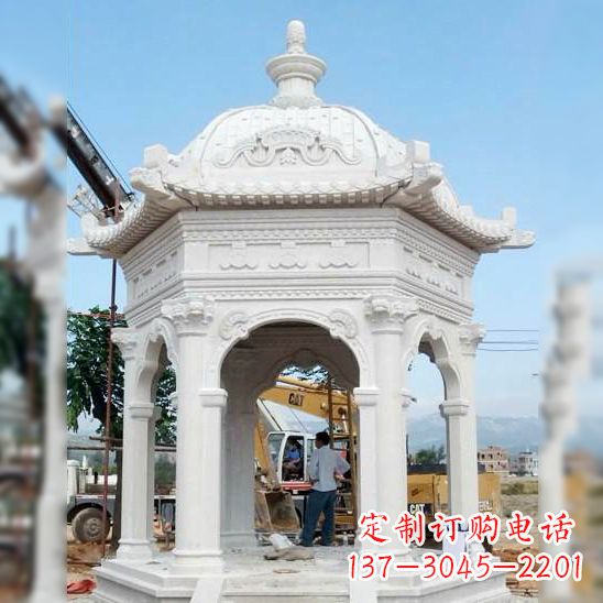 福建汉白玉欧式凉亭雕塑,精美超出想象