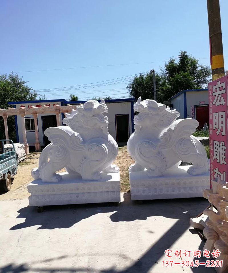 福建高质量汉白玉貔貅雕塑