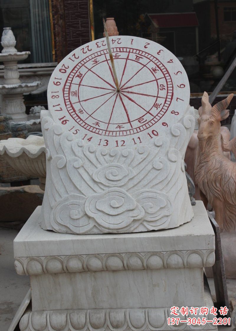 福建高品质HBL汉白玉日晷雕塑
