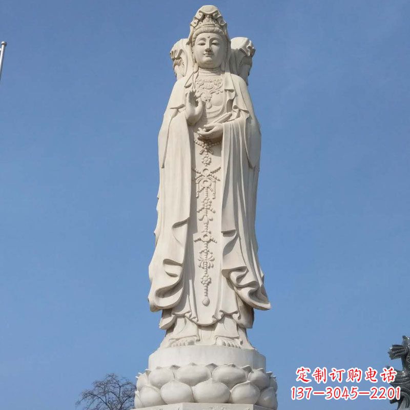 福建中领雕塑|汉白玉观音石雕佛像