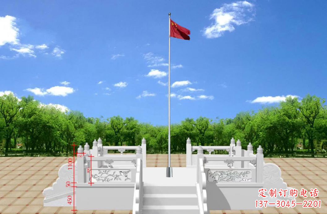 福建汉白玉升旗台雕塑12
