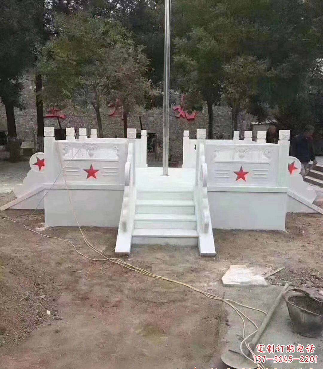 福建汉白玉升旗台石雕