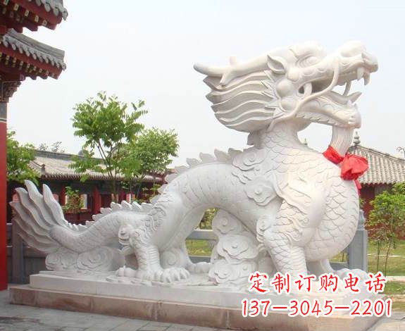 福建汉白玉生肖龙雕,精致传承岁月之美