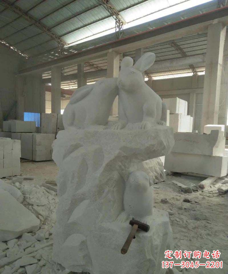 福建精美的中国古典生肖兔雕塑