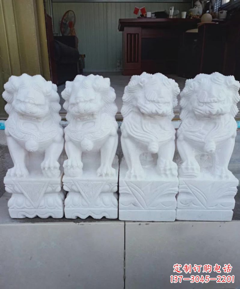 福建汉白玉狮子雕塑1