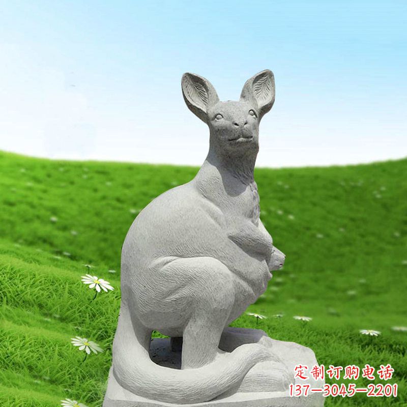 福建汉白玉石雕袋鼠
