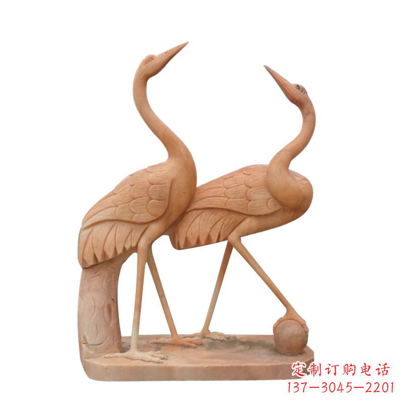 福建汉白玉花仙鹤雕塑,是来自中领雕塑的一件精…